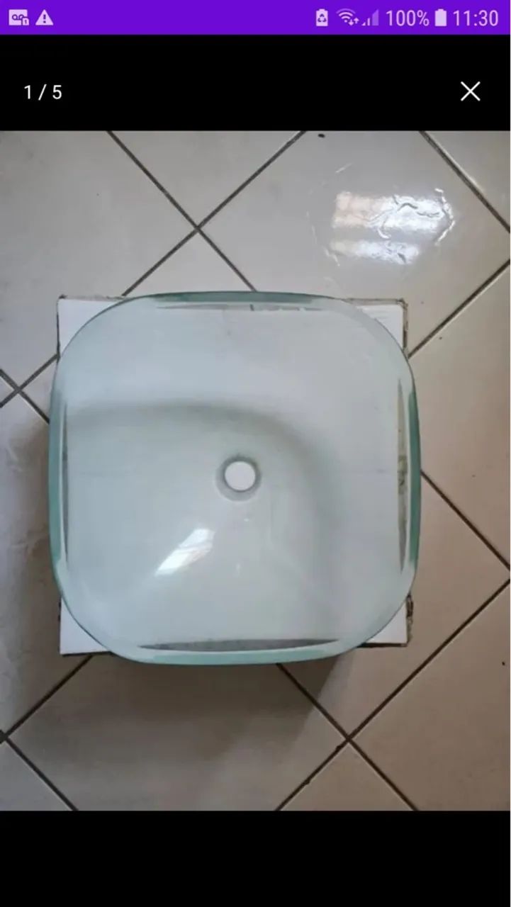 Vendo Cuba Vidro Quartzo Cristal 42x42x14cm ASTRA - Foto 2