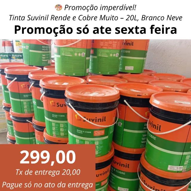 Tinta Suvinil Rende e Cobre Muito 20L - Frete Grátis BH e Região! ?