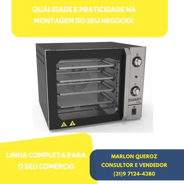 Forno Elétrico Venâncio 4 Esteiras Preto Convector Smart Basic