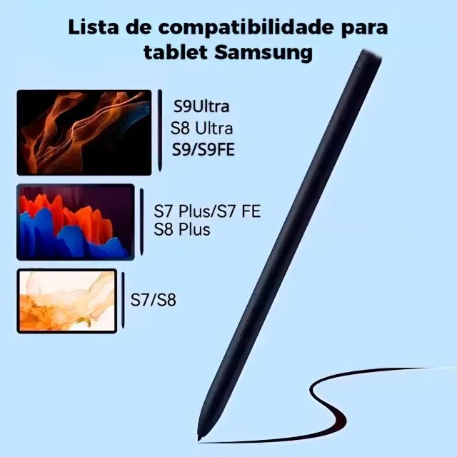 Caneta Pen Touch Tablet Samsung Galaxy Tab S7 S8 S9 FE Plus Ultra Não Precisa Bluetooth 