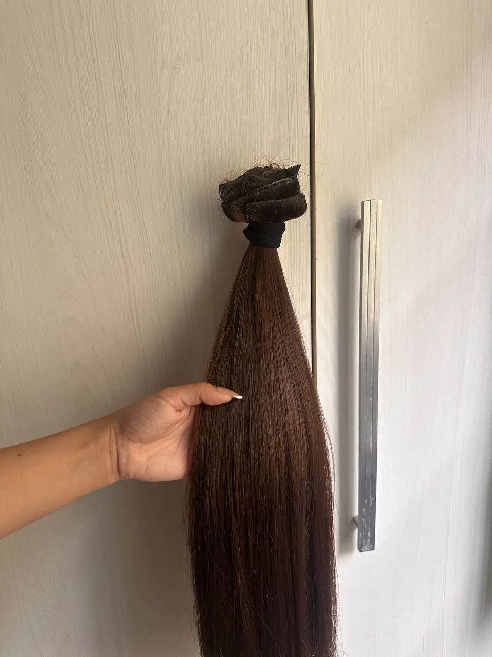 Mega Hair Natural Liso Castanho - 63cm / 194g - Foto 3