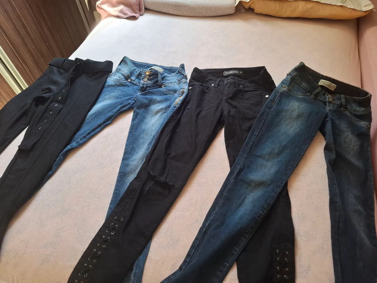 Kit com 4 Calças Jeans e Social Femininas - Foto 5