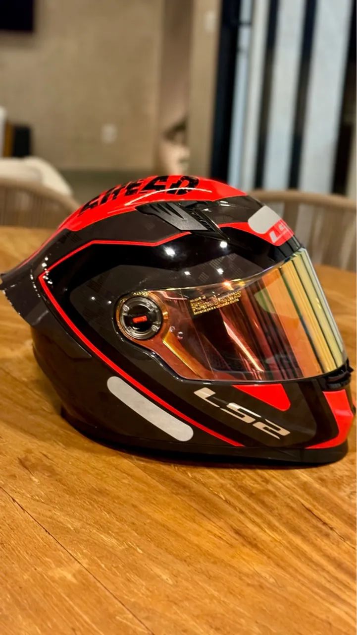 Capacete LS2 Preto/Vermelho - Foto 3