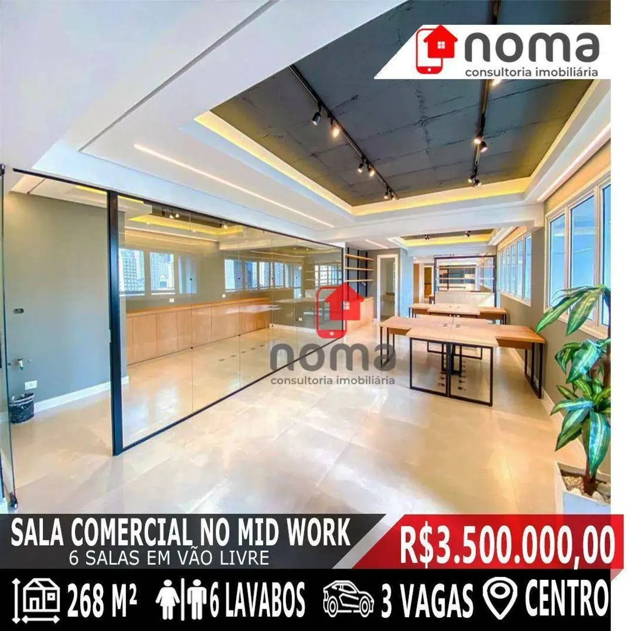 Sala à venda, 268 m² por R$ 3.500.000,00 - Centro - Curitiba/PR