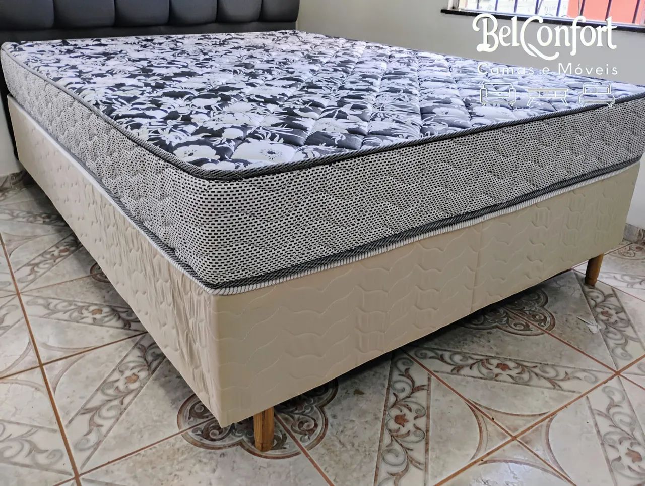 CAMA DE CASAL, COLCHÃO D26 100% ESPUMA 