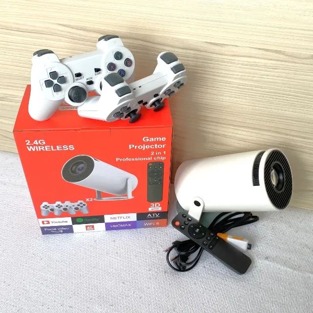 Projetor Profissional 2 em 1 com Projetor e Game sem fio 2.4 (Acompanha vários Jogos) - Foto 2