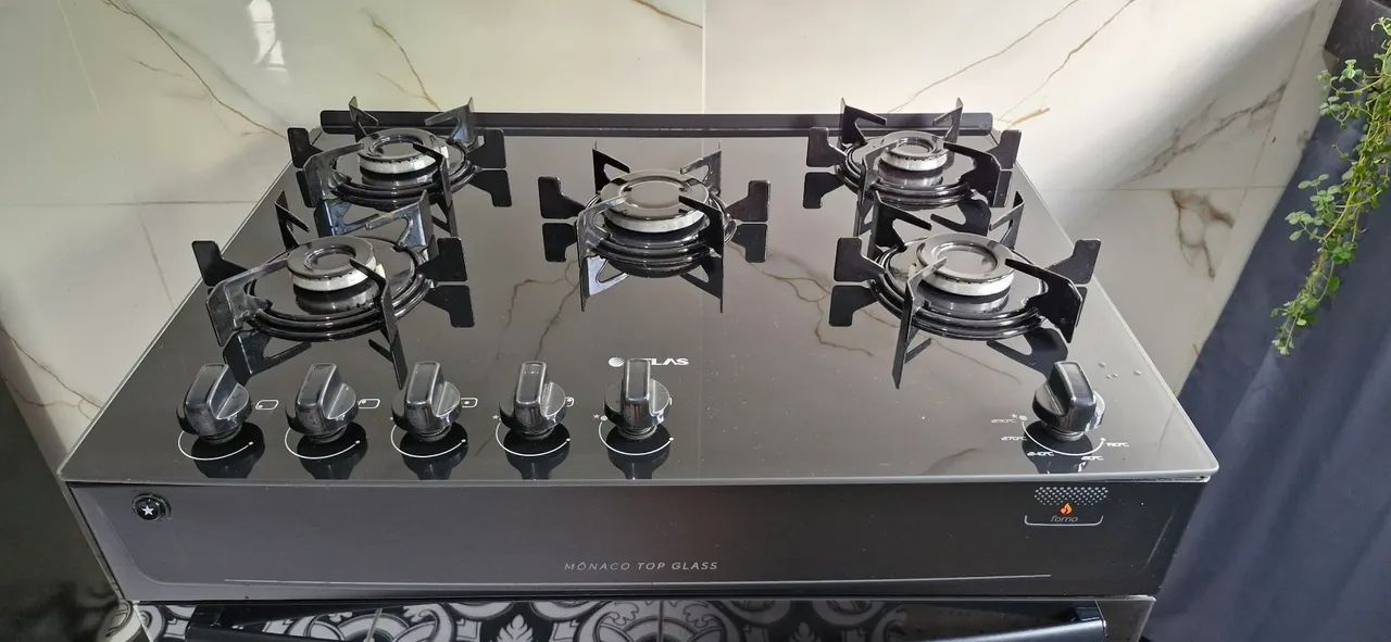 Fogão Atlas 5 Bocas preto 