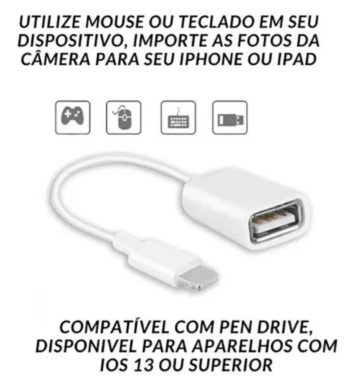 Cabo USB Lightning otg pendriver - Foto 3