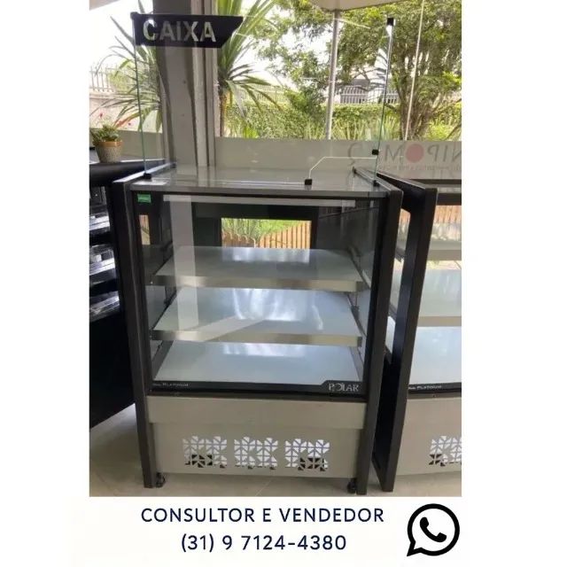 Balcão Caixa Polar 80CM Preto Novo