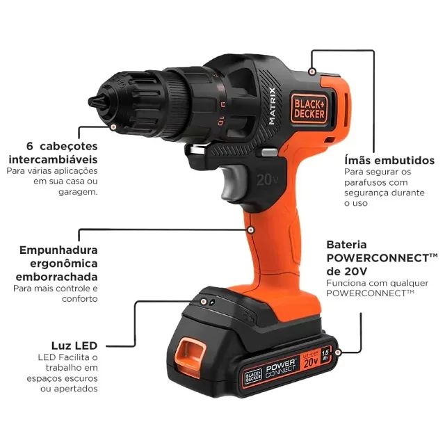 Jogo Ferramentas 20v Max Combinada Mtx20k6a-br Black Decker - Foto 4