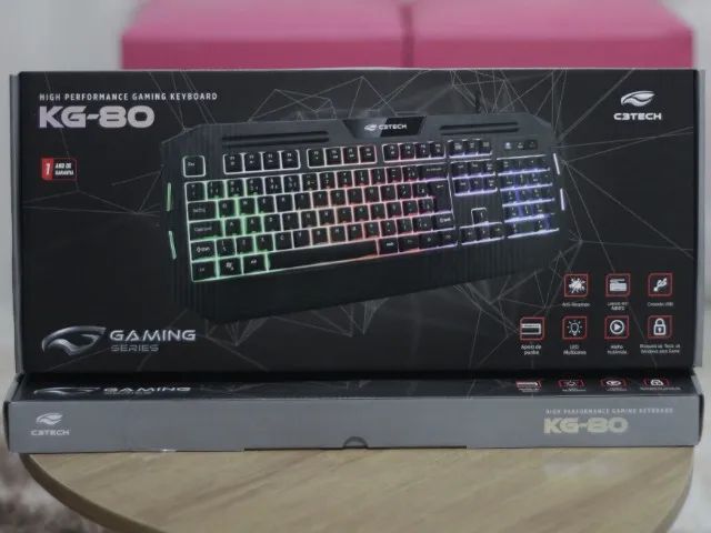 Teclado Gamer RGB com apoio e Anti Ghosting C3Tech KG-80BK