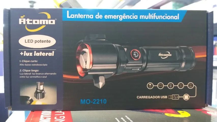 Lanterna de sobrevivencia potente sinalizador cortador cinto quebra vidro carrega celular