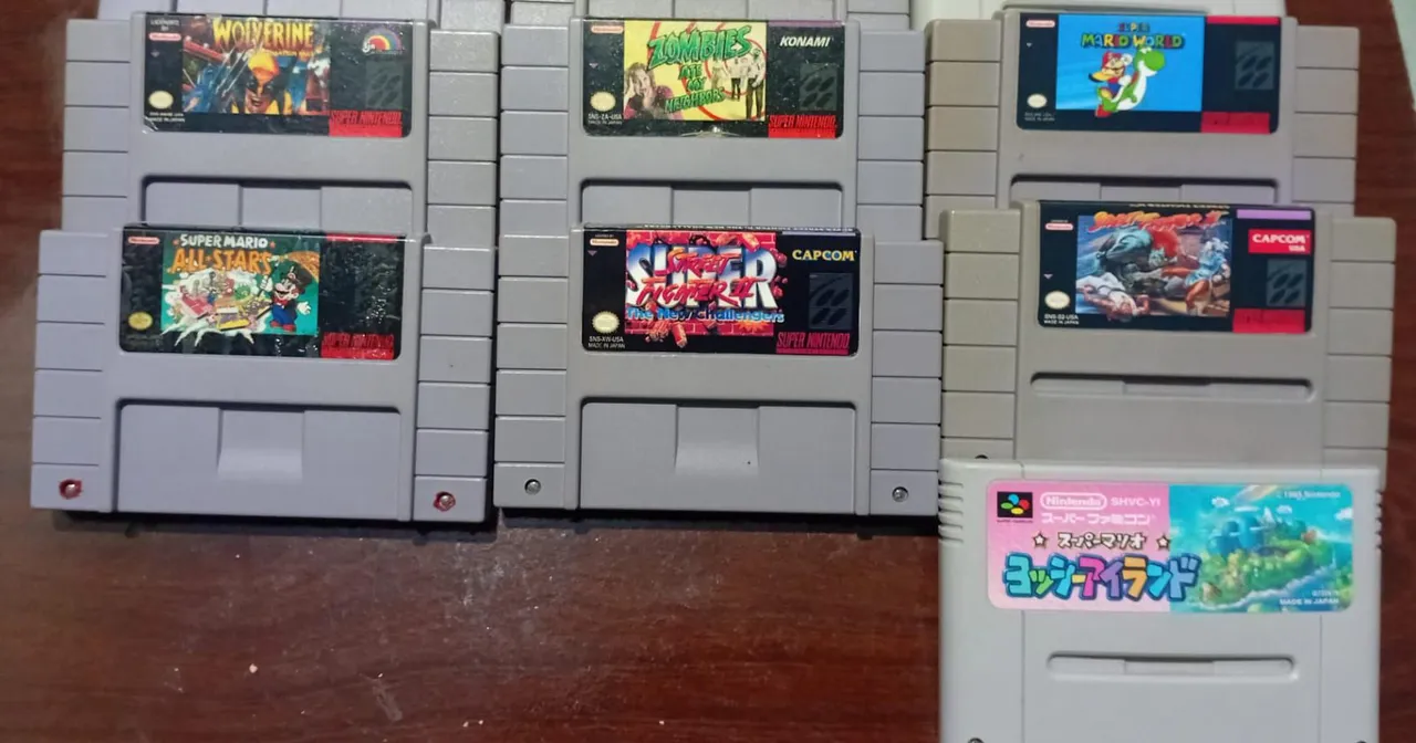 Lote de 07 Jogos originais de Super Nintendo