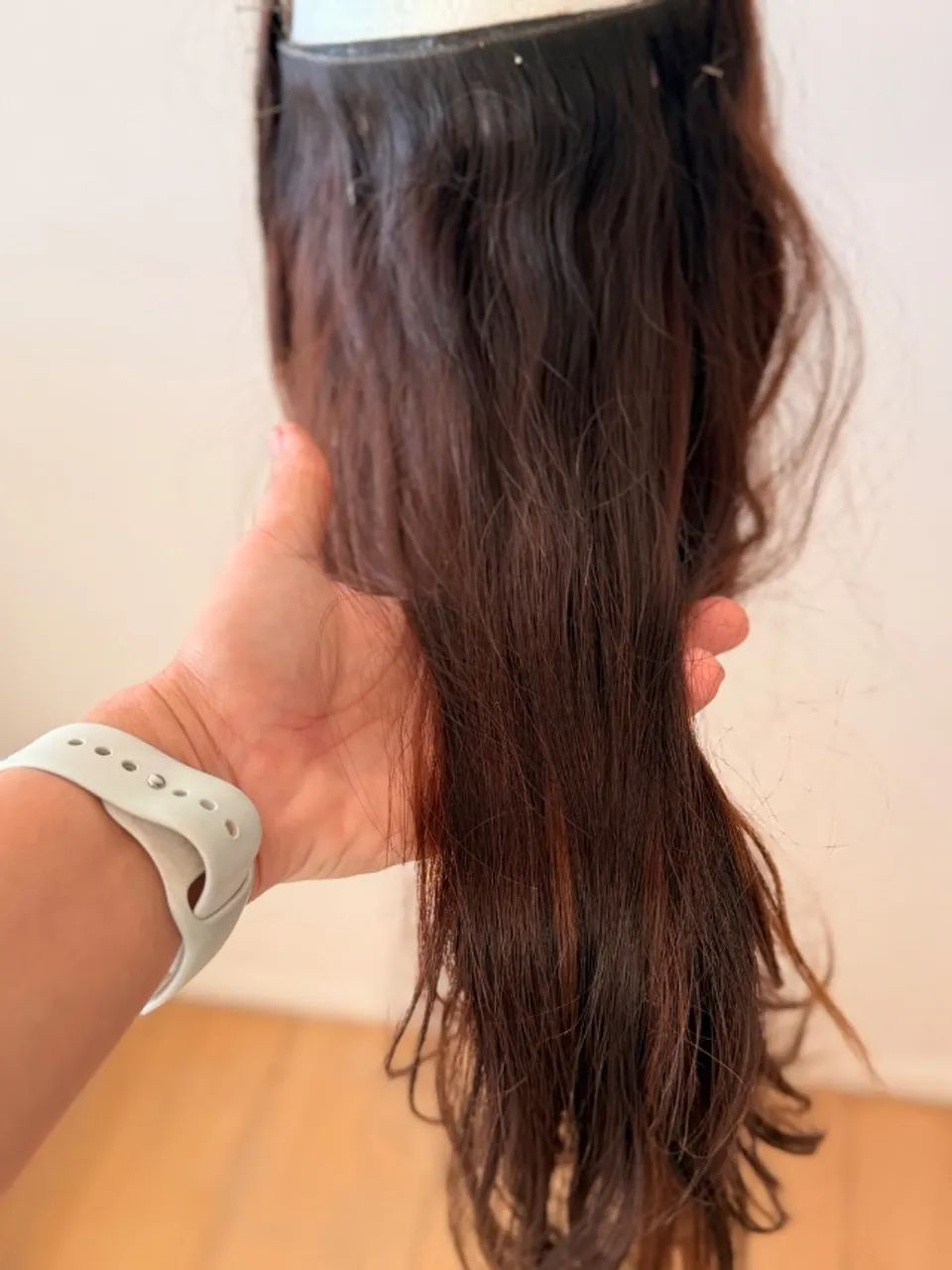 Cabelo humano do Sul em telas - 60 cm cor castanho  - Foto 2