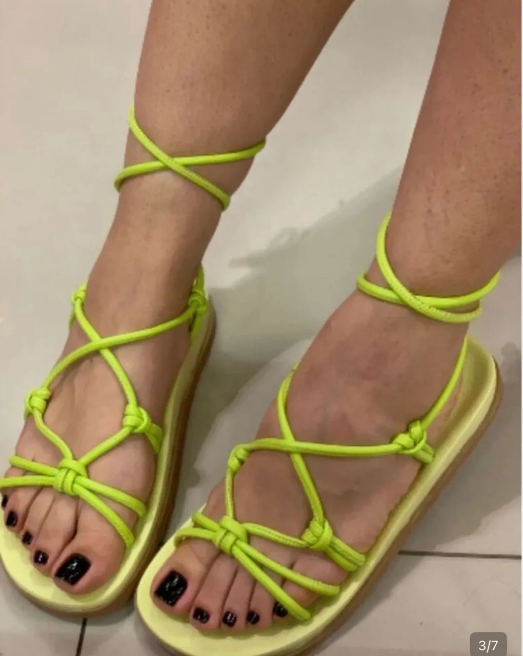 Sandália papete de amarração  - Foto 2