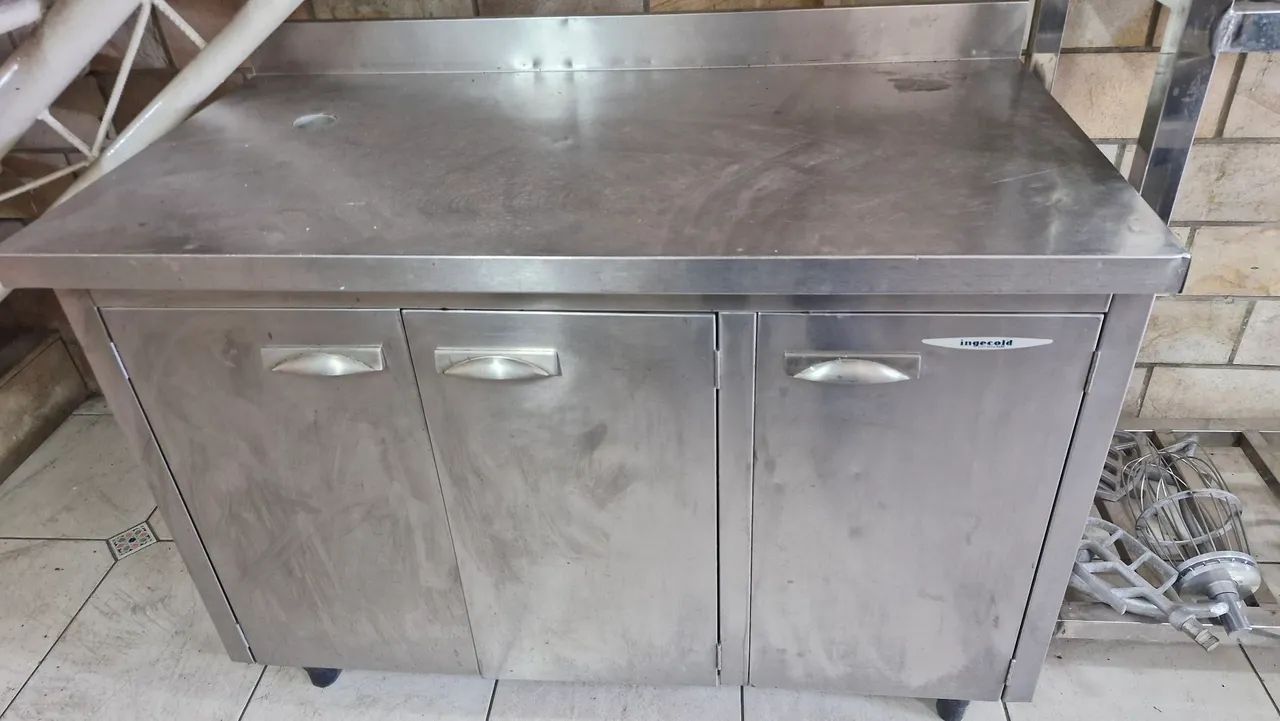 Balcão  Inox 304 Com 3 Portas  