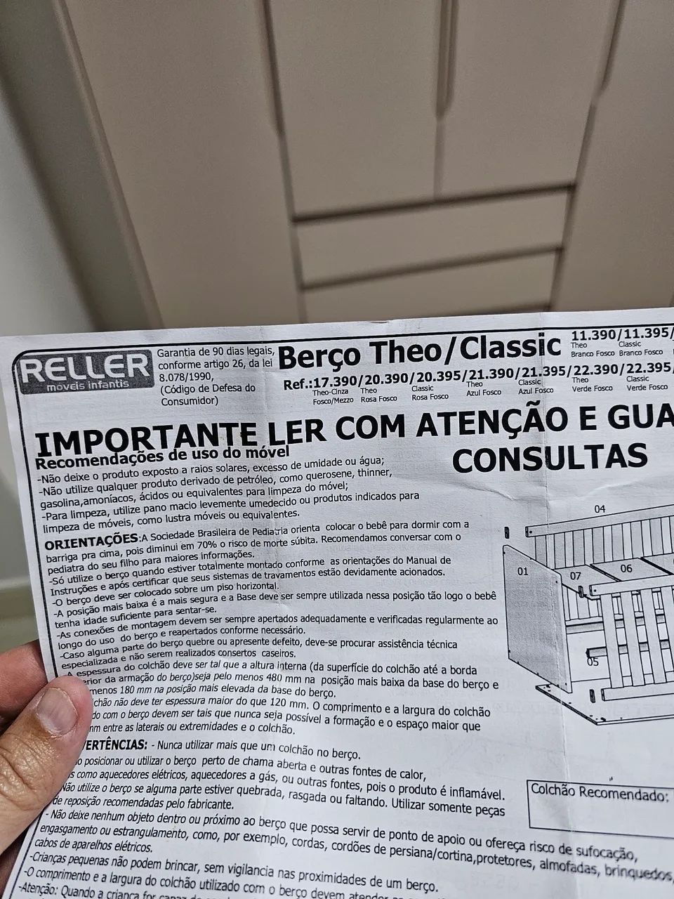 Berço rosa claro Reller lindo - Foto 3