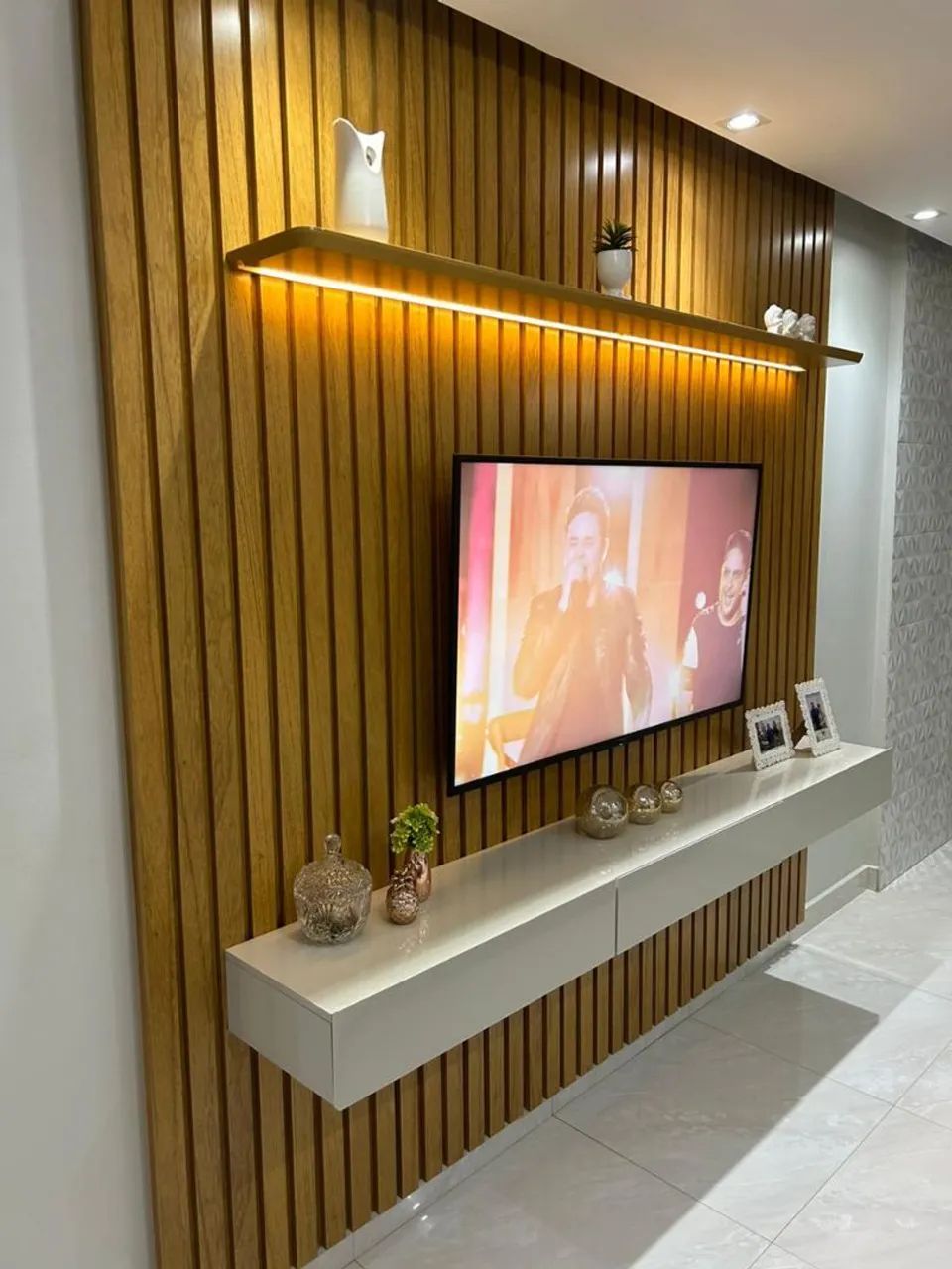 Painel ripado 100% MDF p/tv de até 85 C/led novo a pronta entrega  - Foto 2