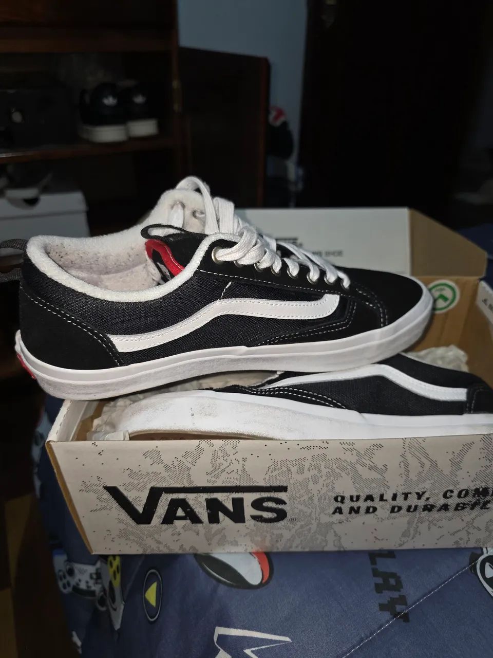 tênis skate old skool 36+ black white
