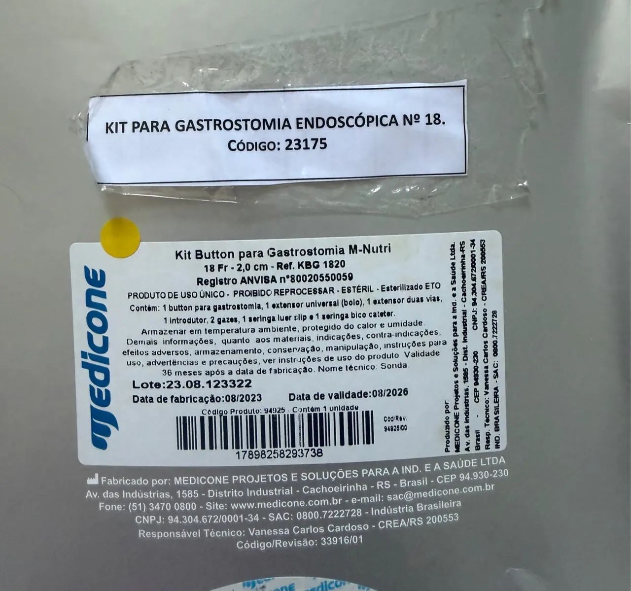 kit para gastrostomia endoscópica (PEG) nº 18 / 18 Fr - Foto 2