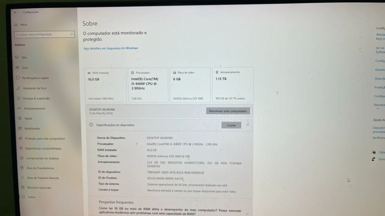 PC GAMER I5 9th 16G 1t hD  - Foto 2