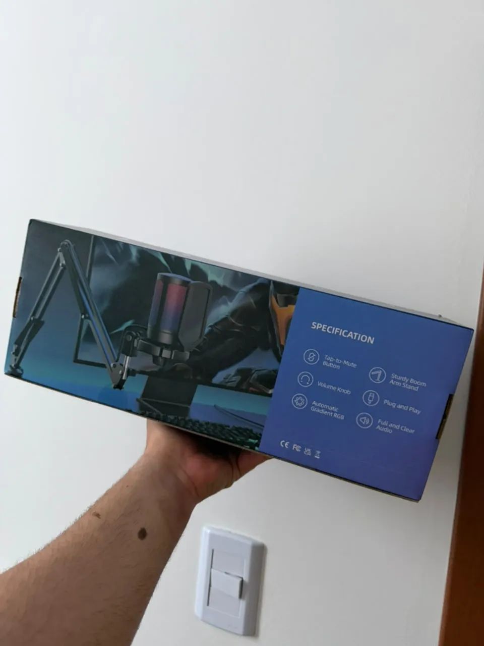 (Lacrado) Microfone Ampliogame A6T azul com braço - Foto 2