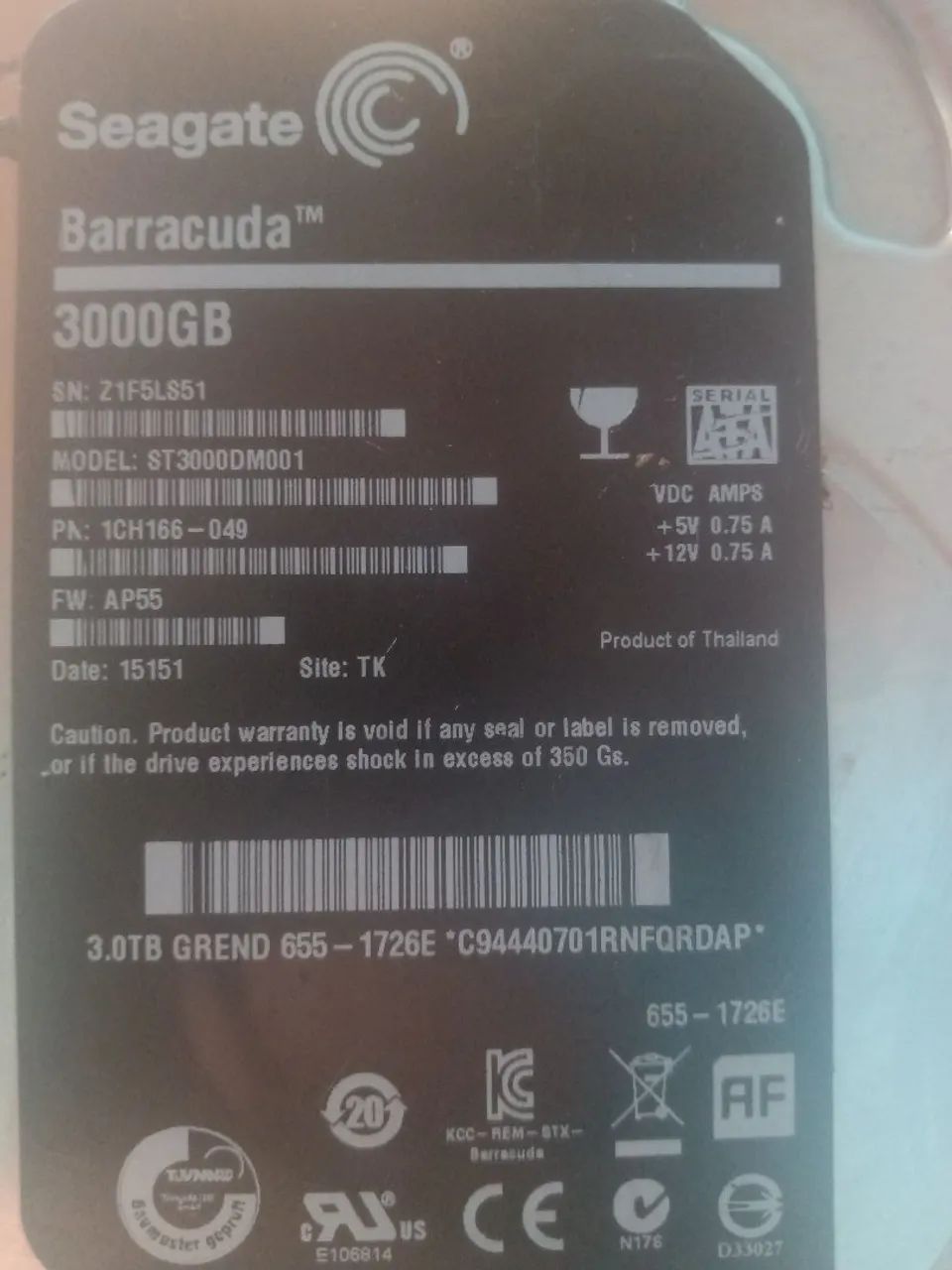 Hd 3 terabyte de pc