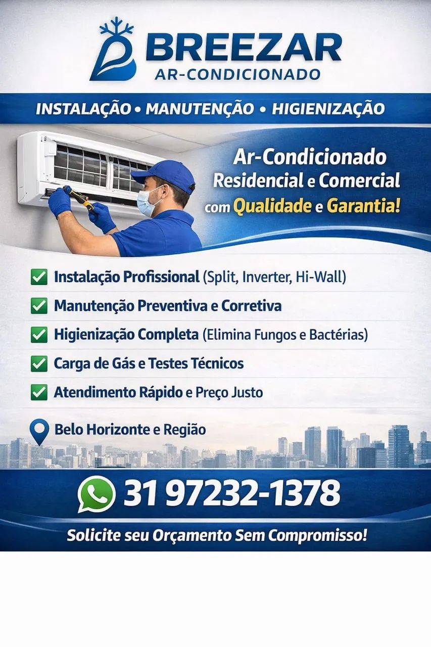 Instalação e manutenção de ar condicionado residencial em geral 