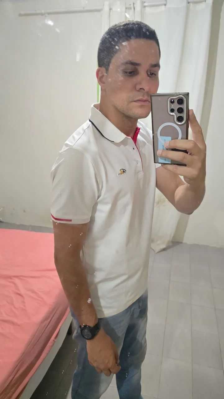 Camisa polo branca Roussini IMPORTADA - Foto 4
