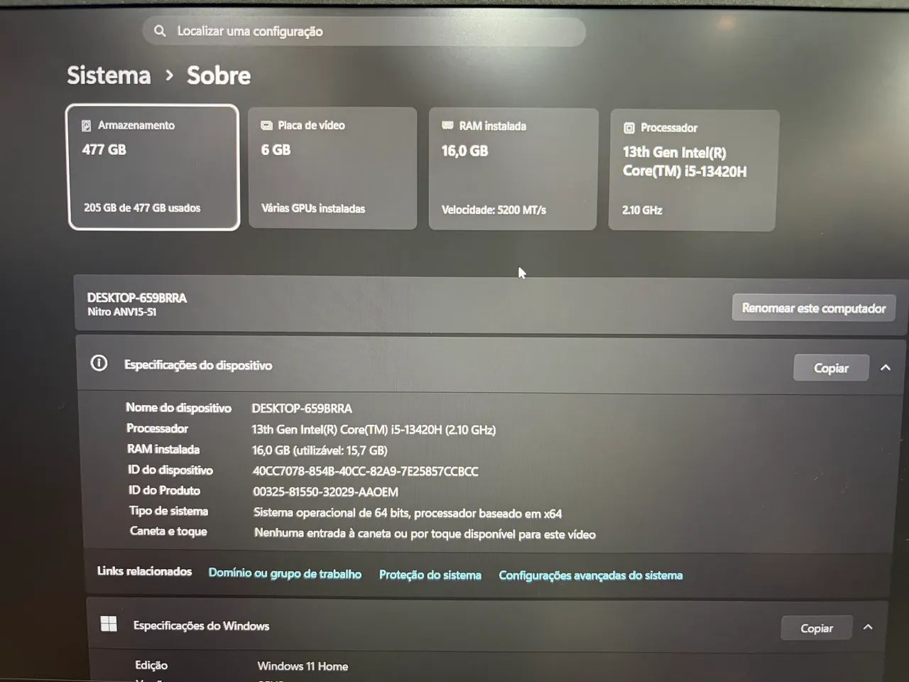 Notebook nitro v15 - Foto 4