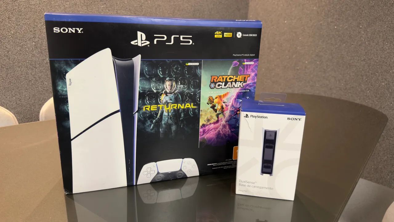 Ps5 slim + base carregador
