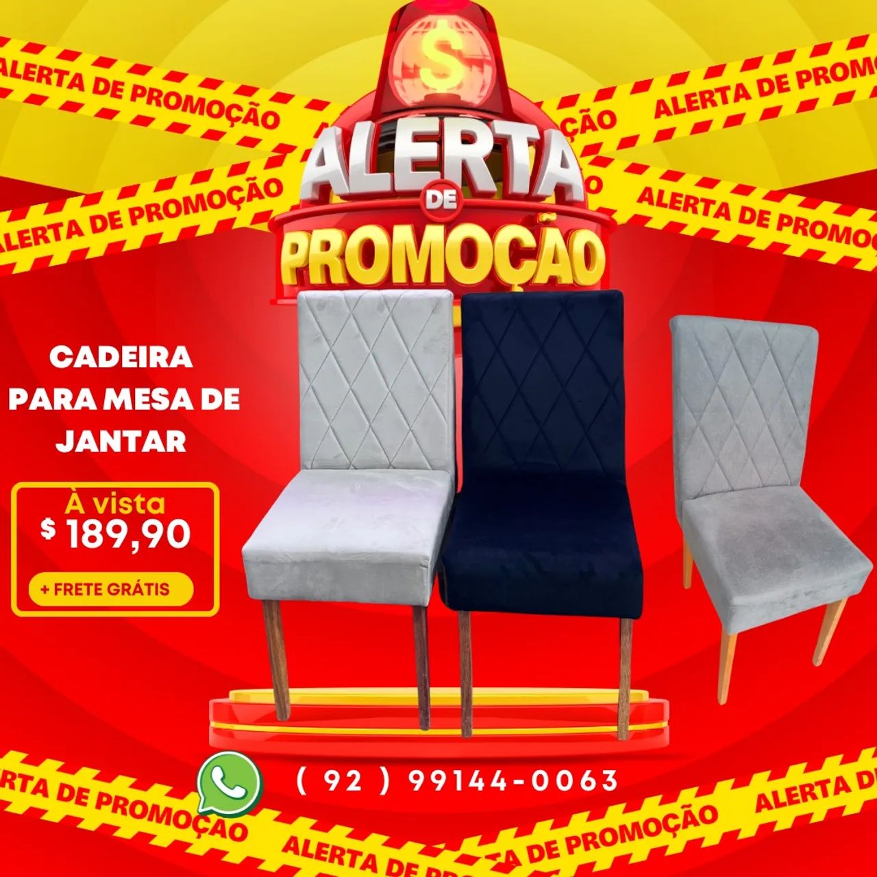 Cadeira para mesa de jantar com pés de madeira 