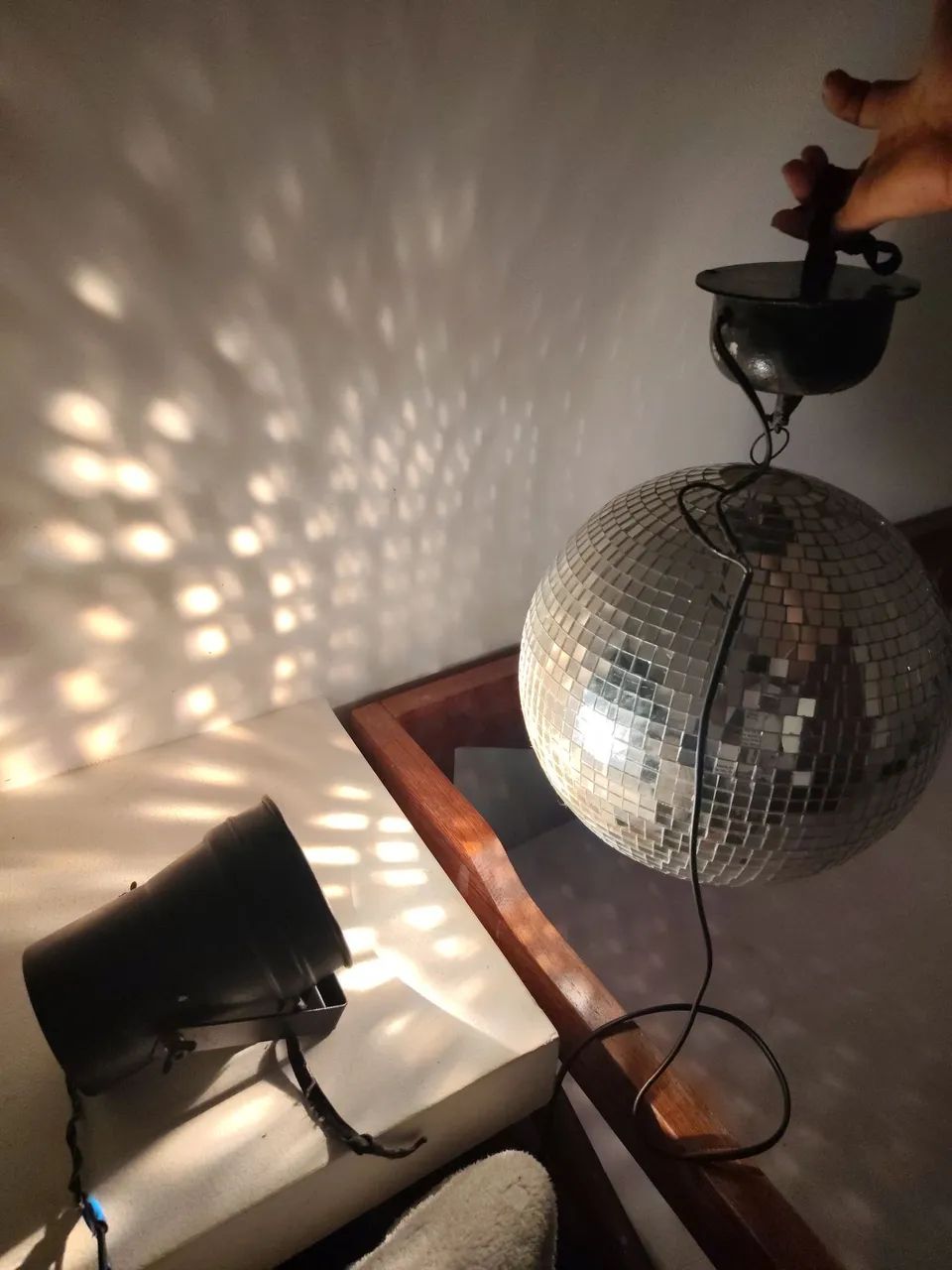 Globo de luz giratório com refletor  equipamento para festa 