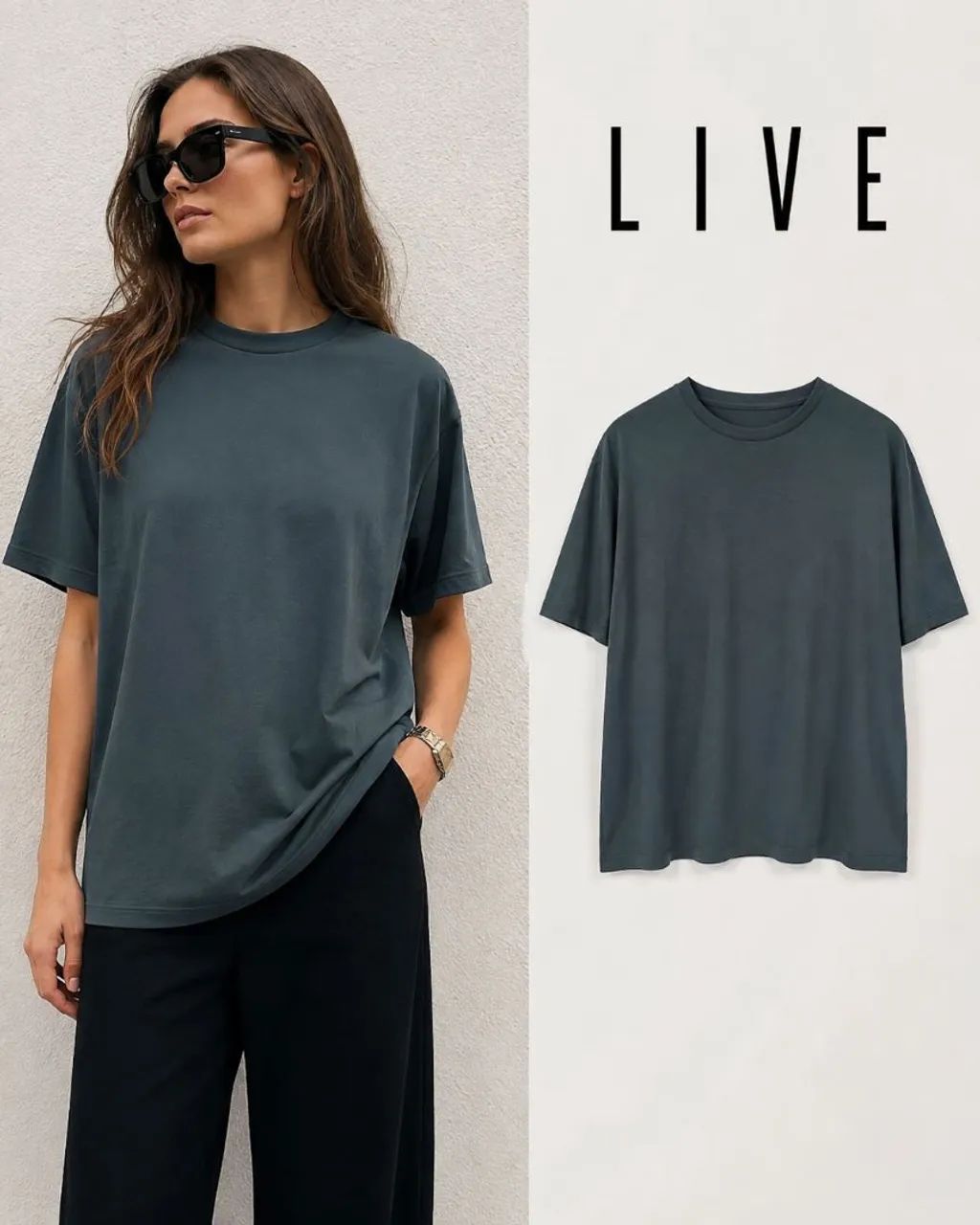 Camisa Live GG azul petróleo 