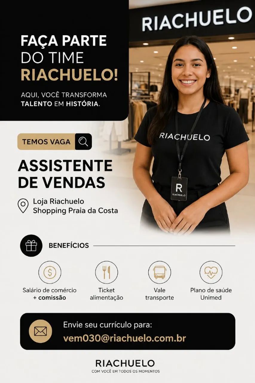Vaga de emprego Lojas Riachuelo 