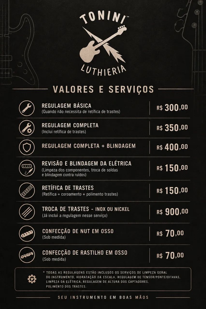 Manutenção violão guitarra e baixo 
