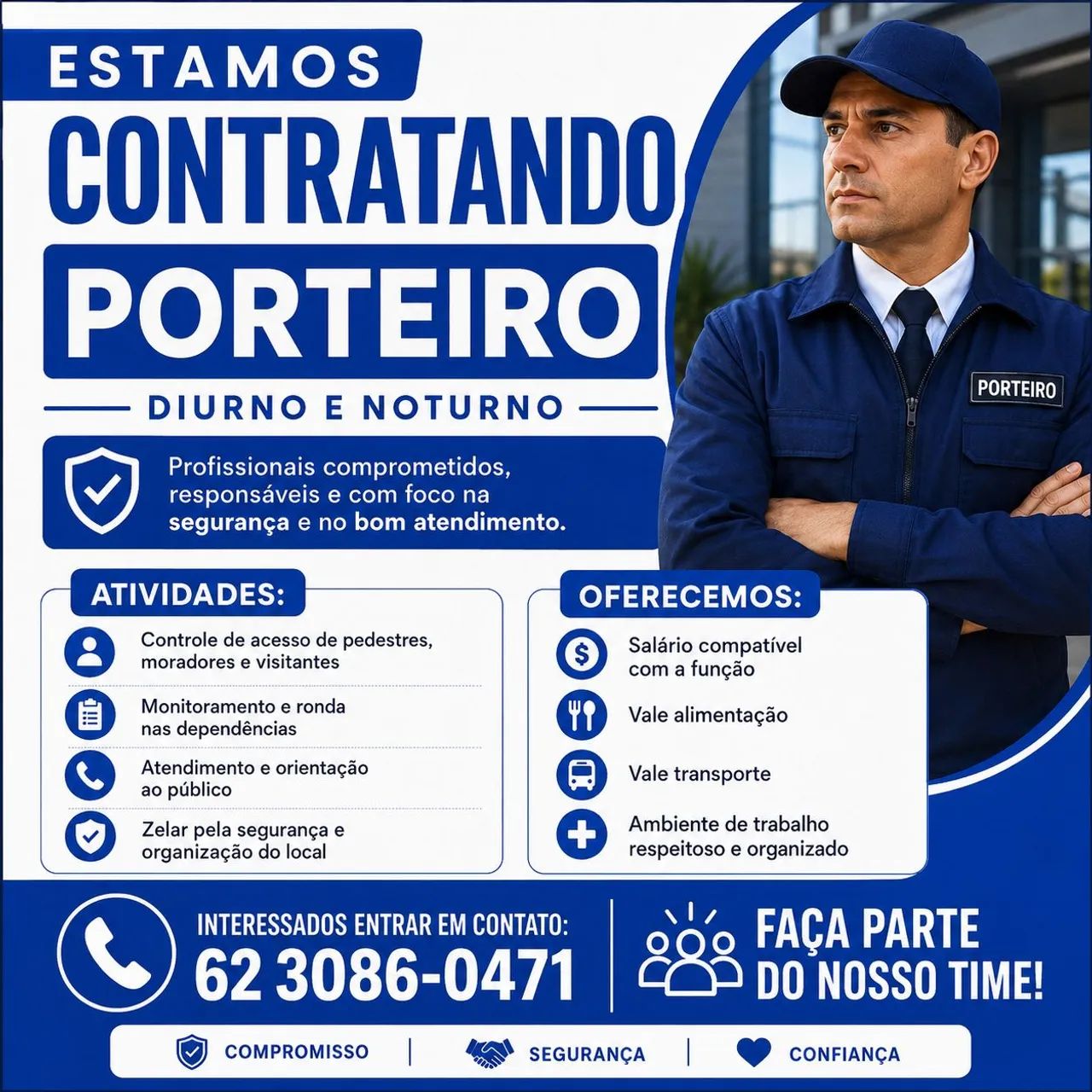 VAGAS DE PORTEIRO DIURNO E NOTURNO/GO