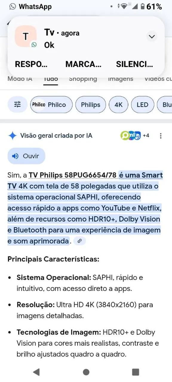 Uma TV de 58 polegadas smart - Foto 3