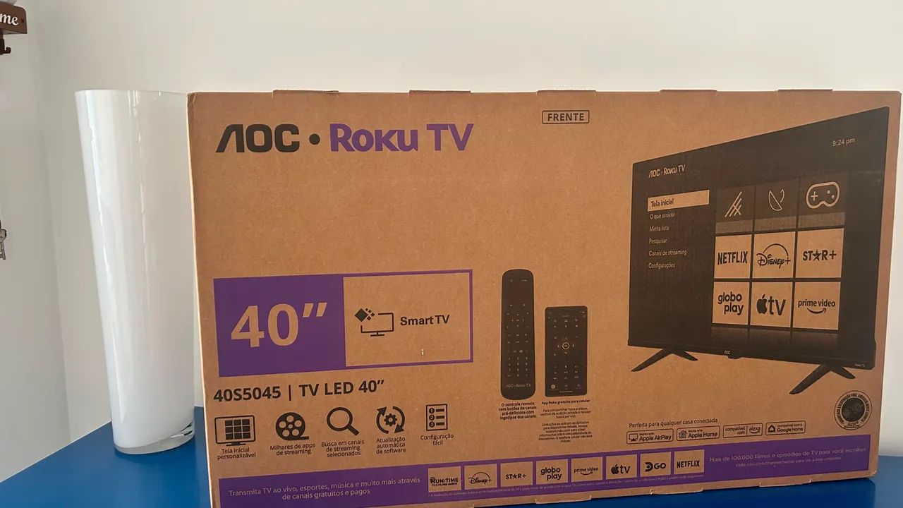Smart TV AOC Roku TV 40? LED Full HD - Nova na Caixa 