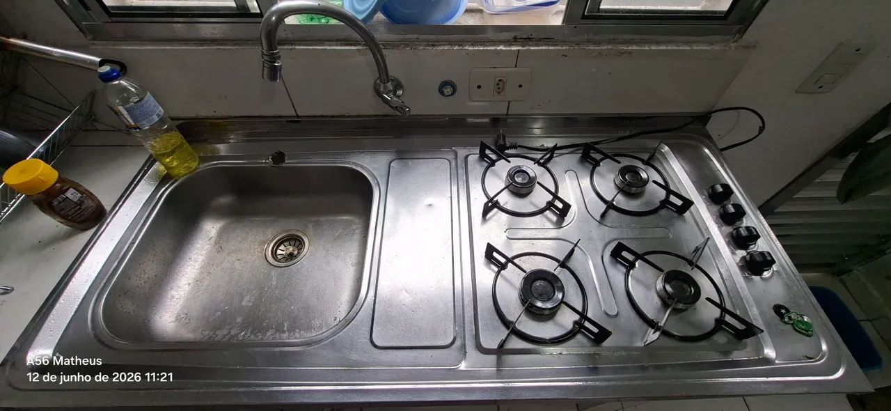 Pia Inox Cooktop Embutido 1.20mt em bom estado