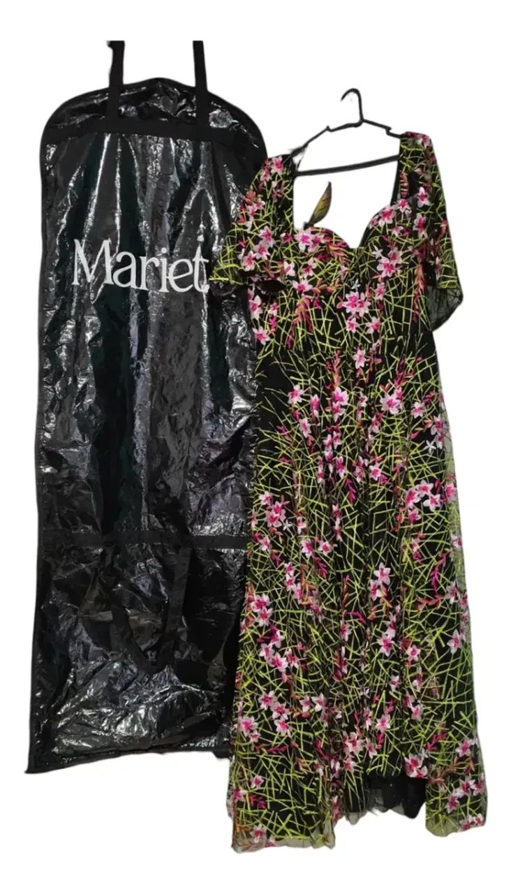 Vestido Longo Em Tuli Floral Marieta