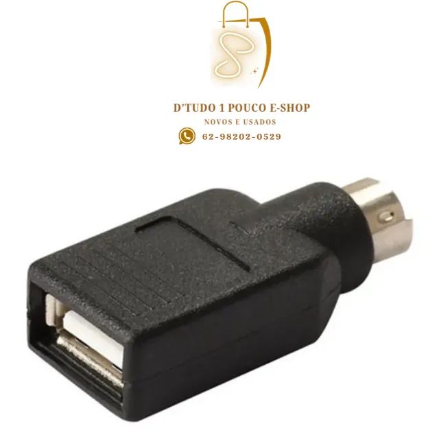 Adaptador Conversor Transforma Ps2 X Usb-a P/ Teclado Mouse- NOVO - Foto 2