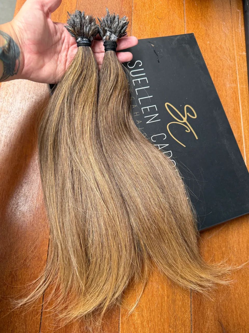 Cabelo brasileiro do Sul, 100g, 40cm, loiro mesclado - Foto 5