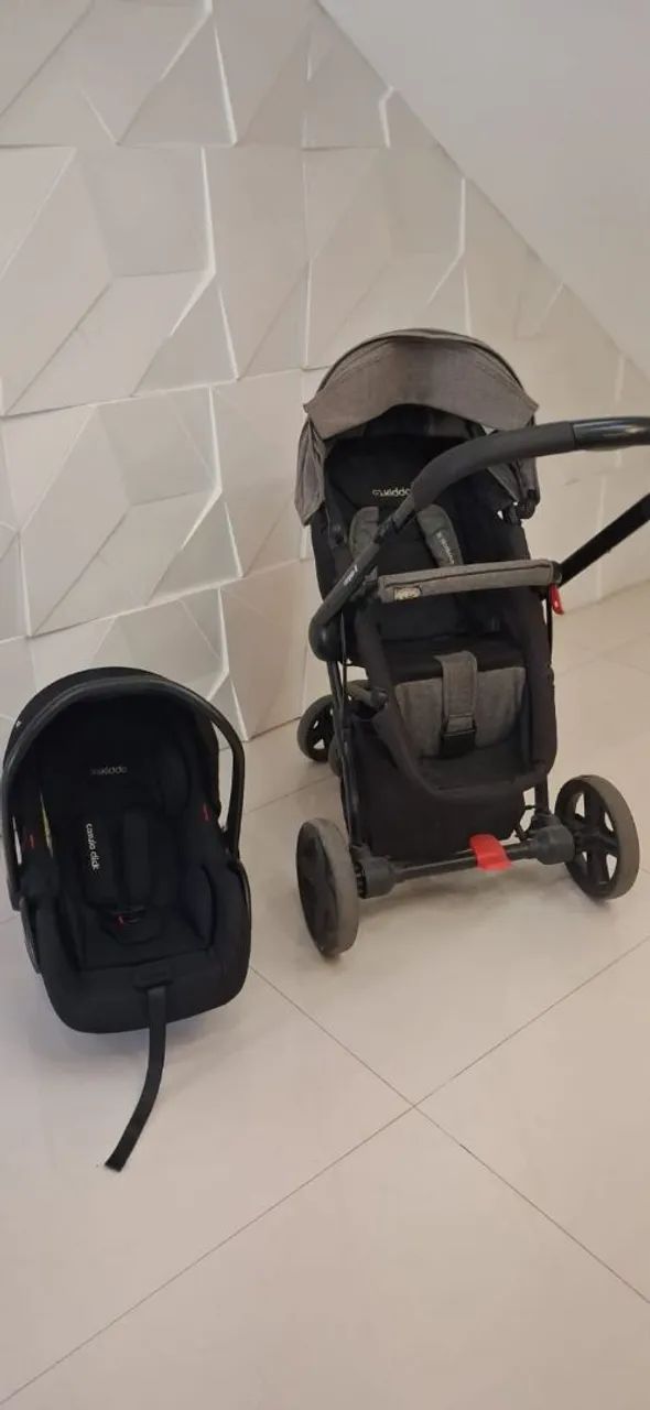 Carrinho de bebê Kiddo Compass III com bebê conforto  - Foto 4