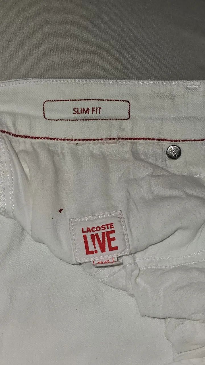 Calça Branca Lacoste L!VE Original - Slim Fit - Foto 4