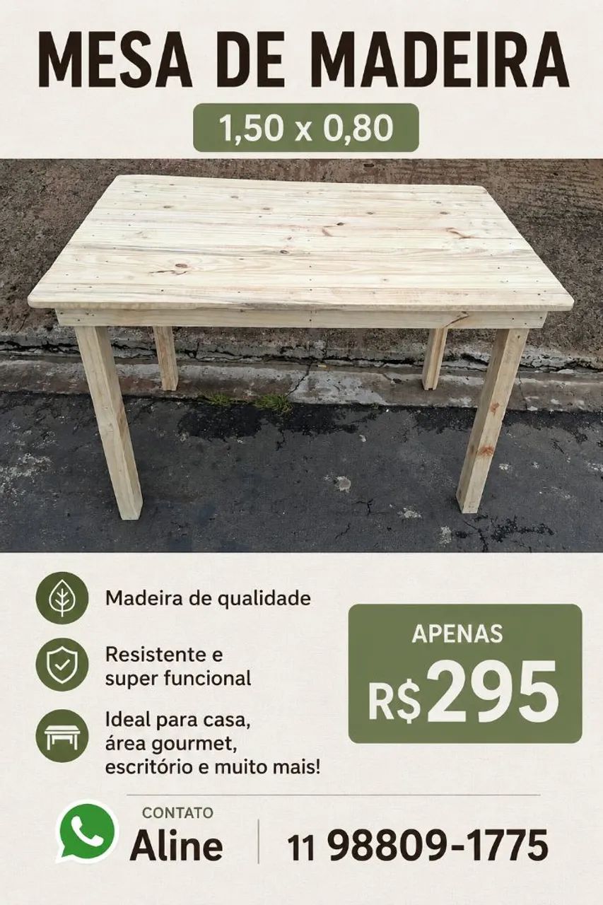 Mesas madeira rústica 