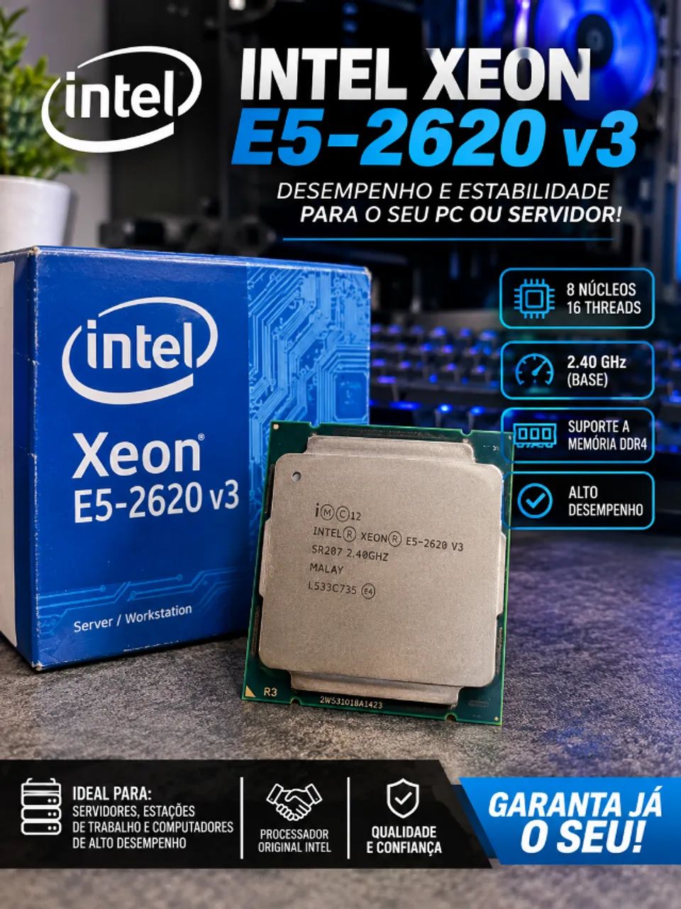 Processador Intel Xenon E5-2620 v3 - 6 Núcleos / 12 Threads