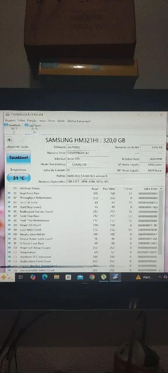HD Samsung Sata notebook 320 GB  - Foto 4