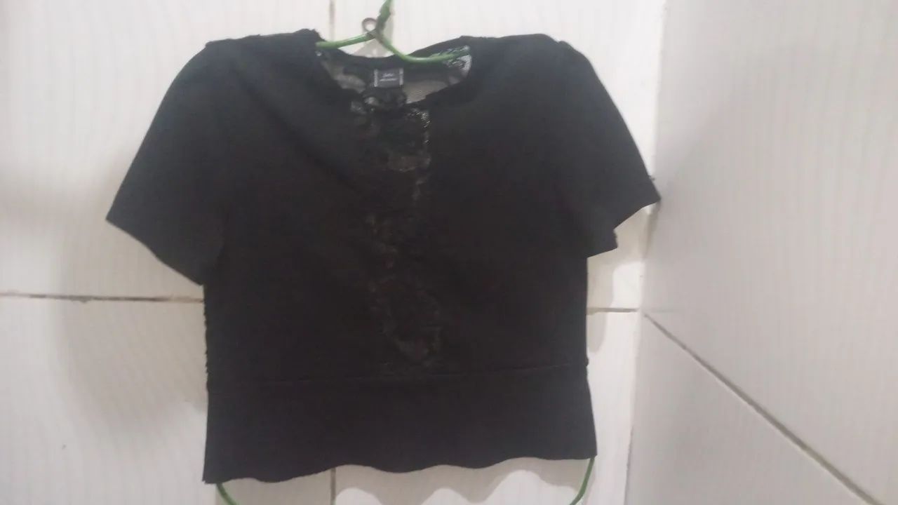 Blusa Cropped ZARA Preta Feminina M  - Foto 4
