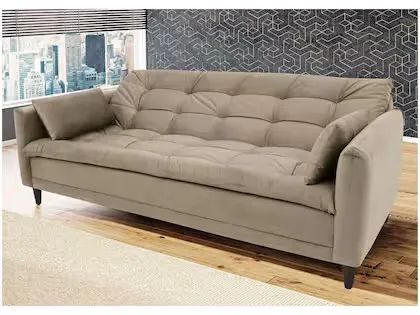 Sofá-cama Casal 3 Lugares Sofia Suede Bege
